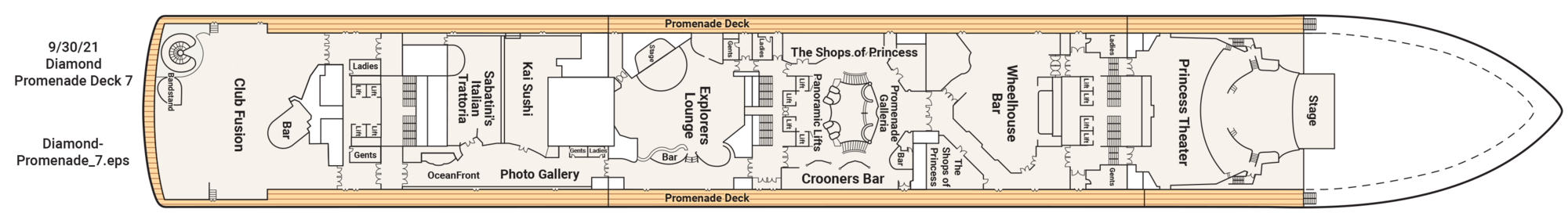 Deck 7 - Promenade plan